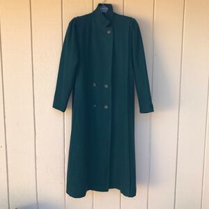 Sz M JOFELD, emerald green, full length wool coat. A collectors piece!!
